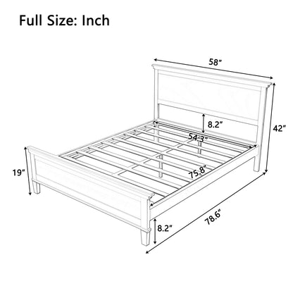 Full Size Modern Wood Bed Frame and Headboard