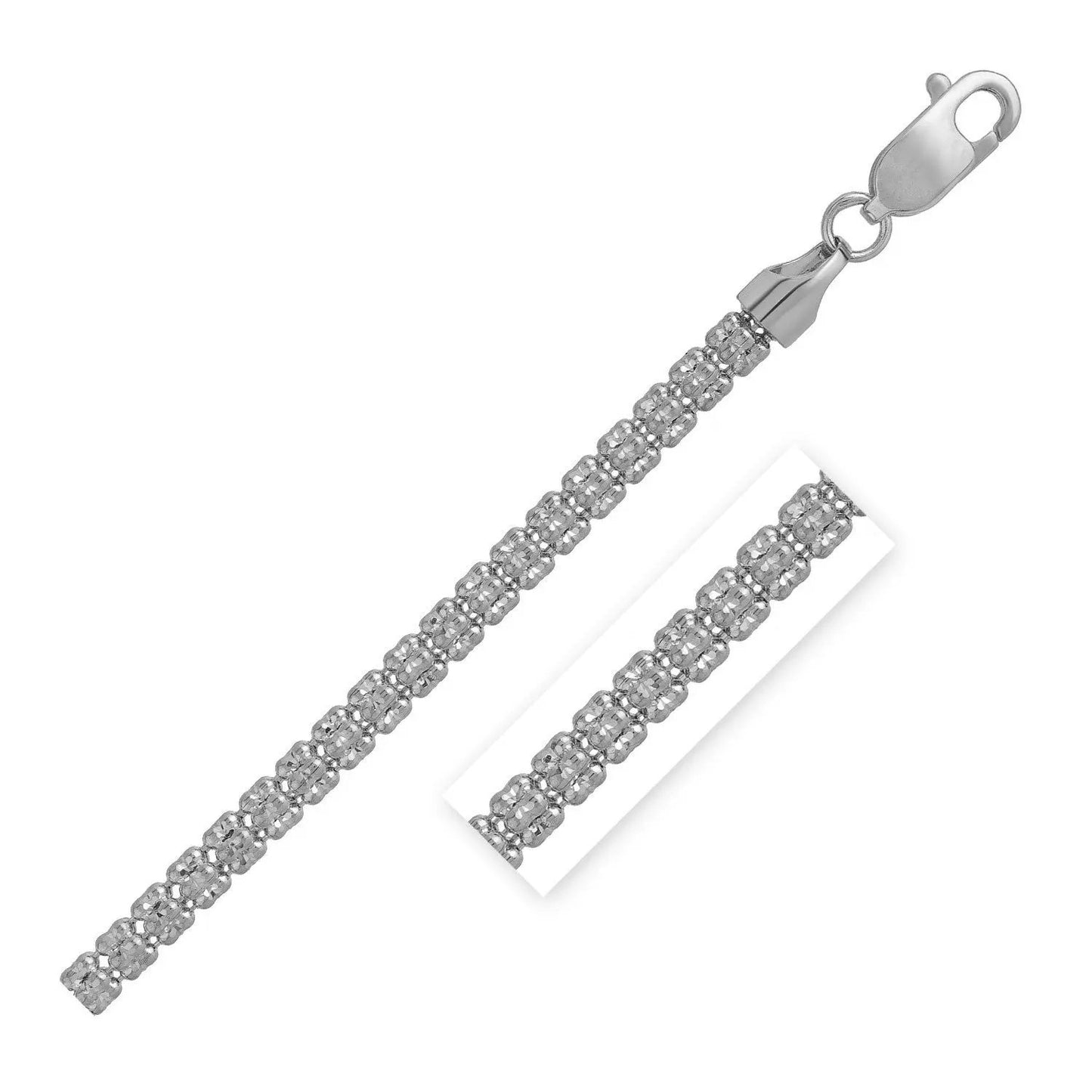Ice Barrel Chain necklace 14k white gold 3.10mm by Bids.com on Tampa Home & Garden Store