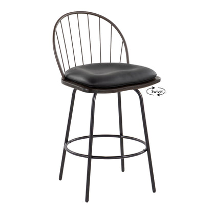 Farmhouse Counter Stool Set with swivel, round seat HouseOfZazla on Tampa Home & Garden Store