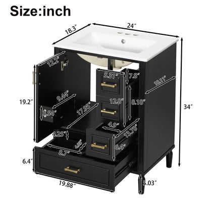 Traditional Bathroom Vanity With Soft Close Doors
