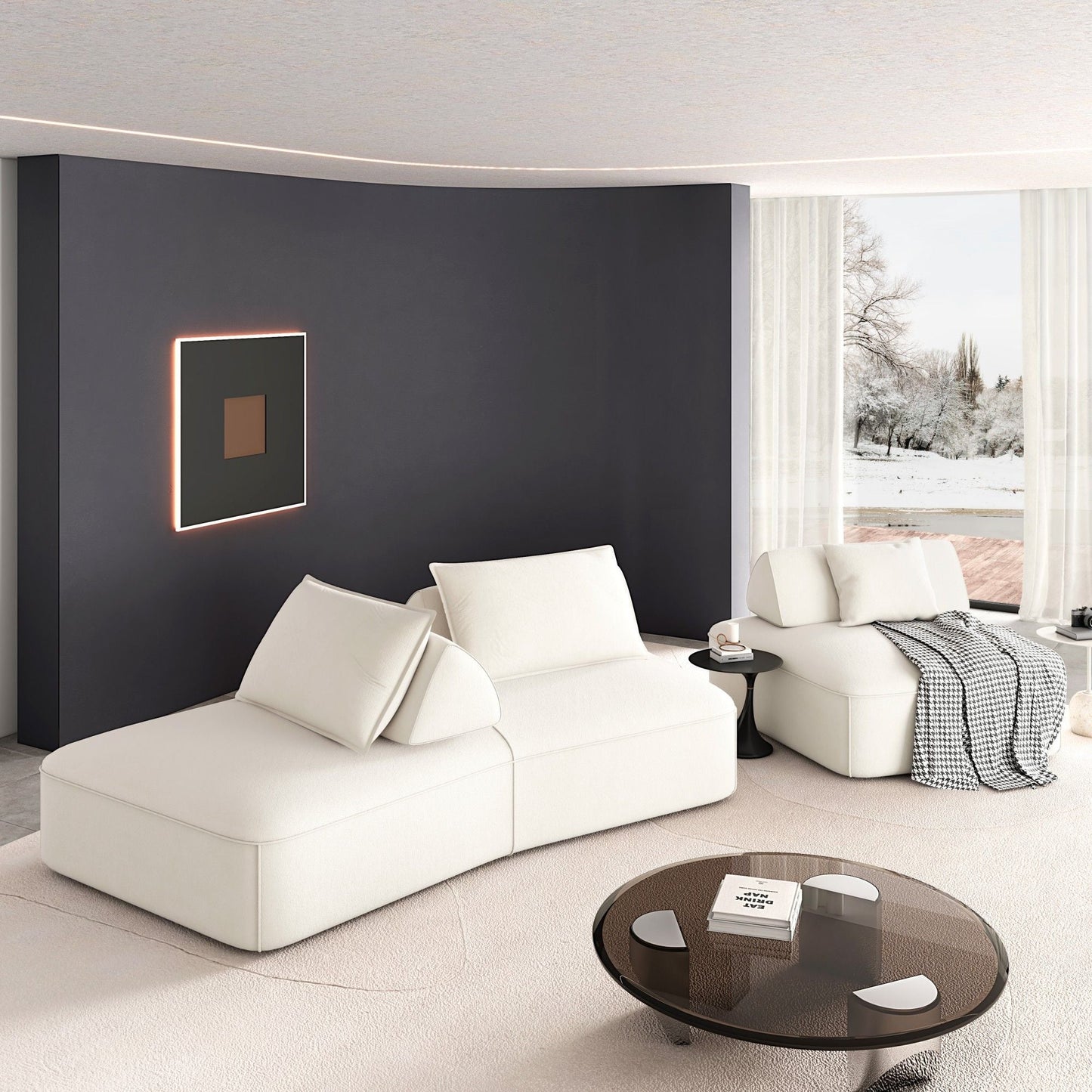 Modern Luxury Oversized Modular Sofa Set by HouseOfZazla, white 2-Piece on Tampa Home & Garden Store