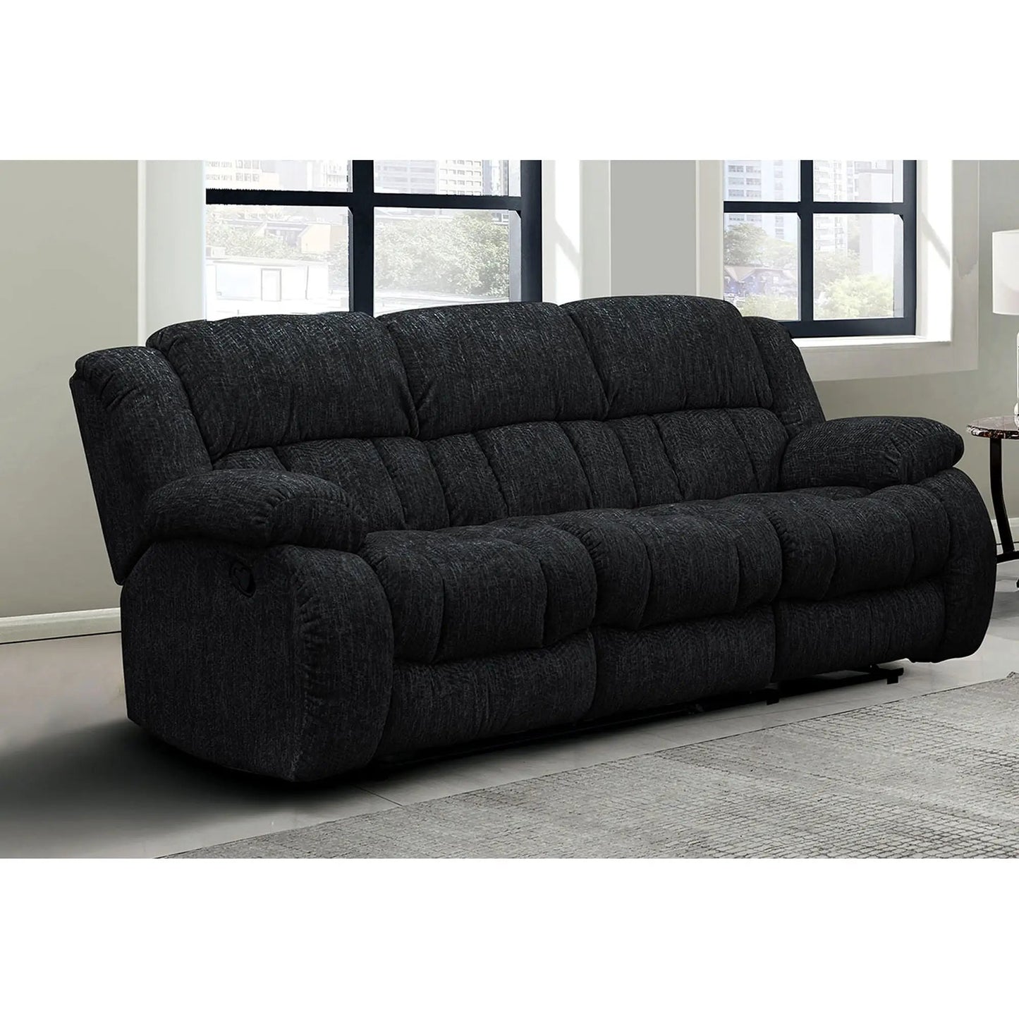 Stonic reclining sofa in dark charcoal fabric by Unique Piece Furniture, modern design on Tampa Home & Garden Store
