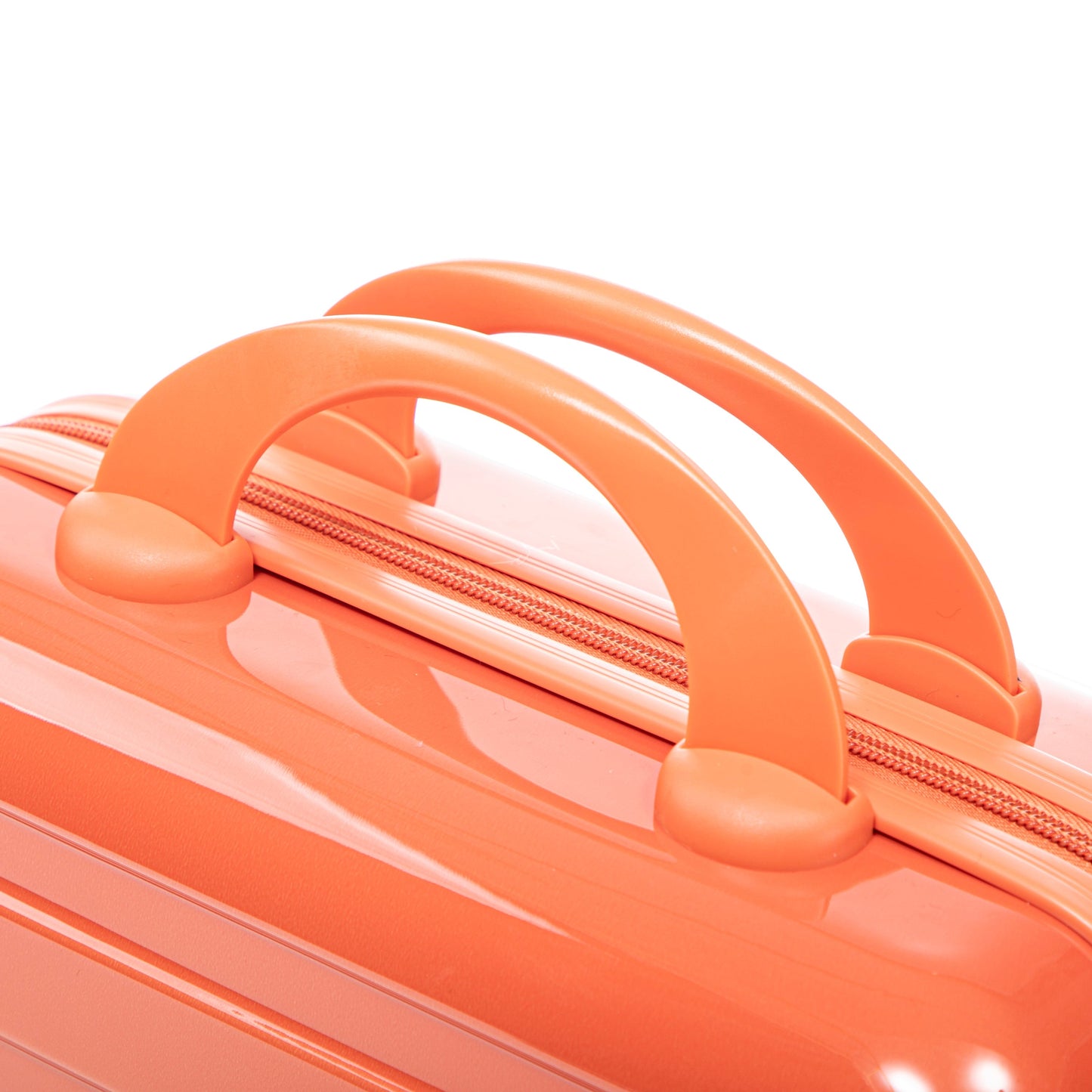 2 Pc PC Spinner Wheel Luggage Set orange gradient color by HouseOfZazla with locks on Tampa Home & Garden Store