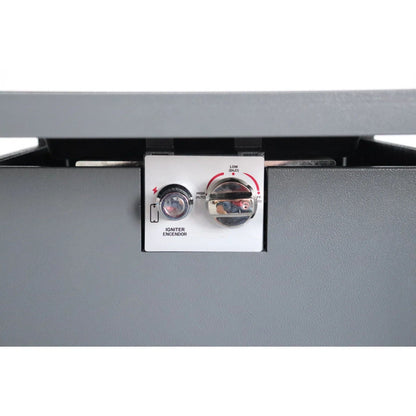 Gray Outdoor Propane Fire Pit and Windshield