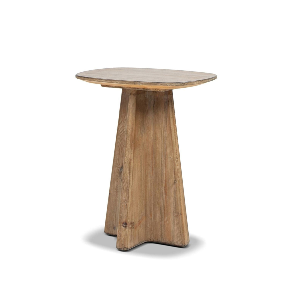 End table antique brown wood with sculptural pedestal base by HouseOfZazla on Tampa Home & Garden Store