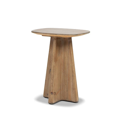 End table antique brown wood with sculptural pedestal base by HouseOfZazla on Tampa Home & Garden Store