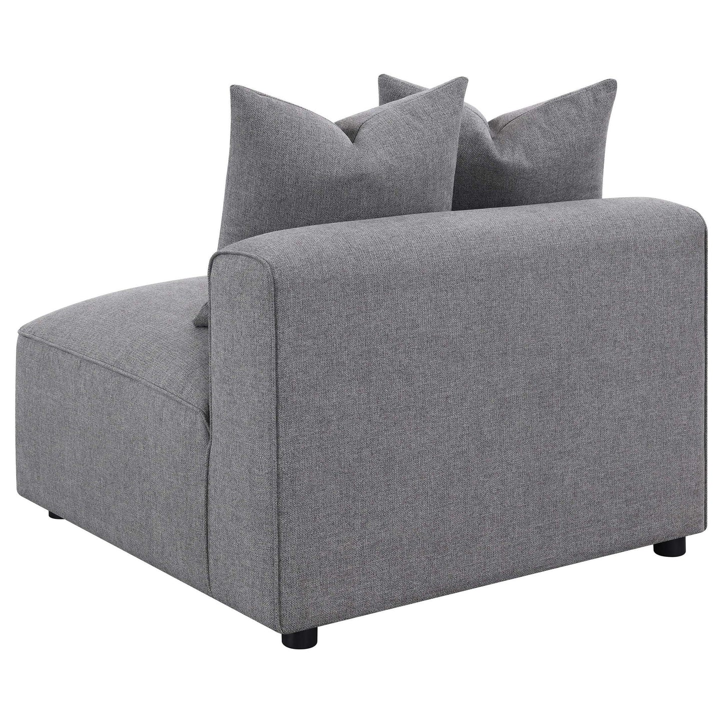 Amherst modular sectional with cushions in gray fabric, 2-piece set by HouseOfZazla on Tampa Home & Garden Store