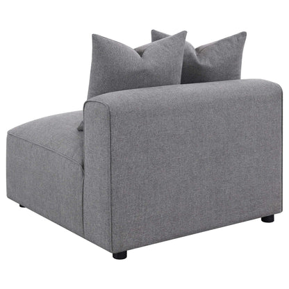 Amherst modular sectional with cushions in gray fabric, 2-piece set by HouseOfZazla on Tampa Home & Garden Store