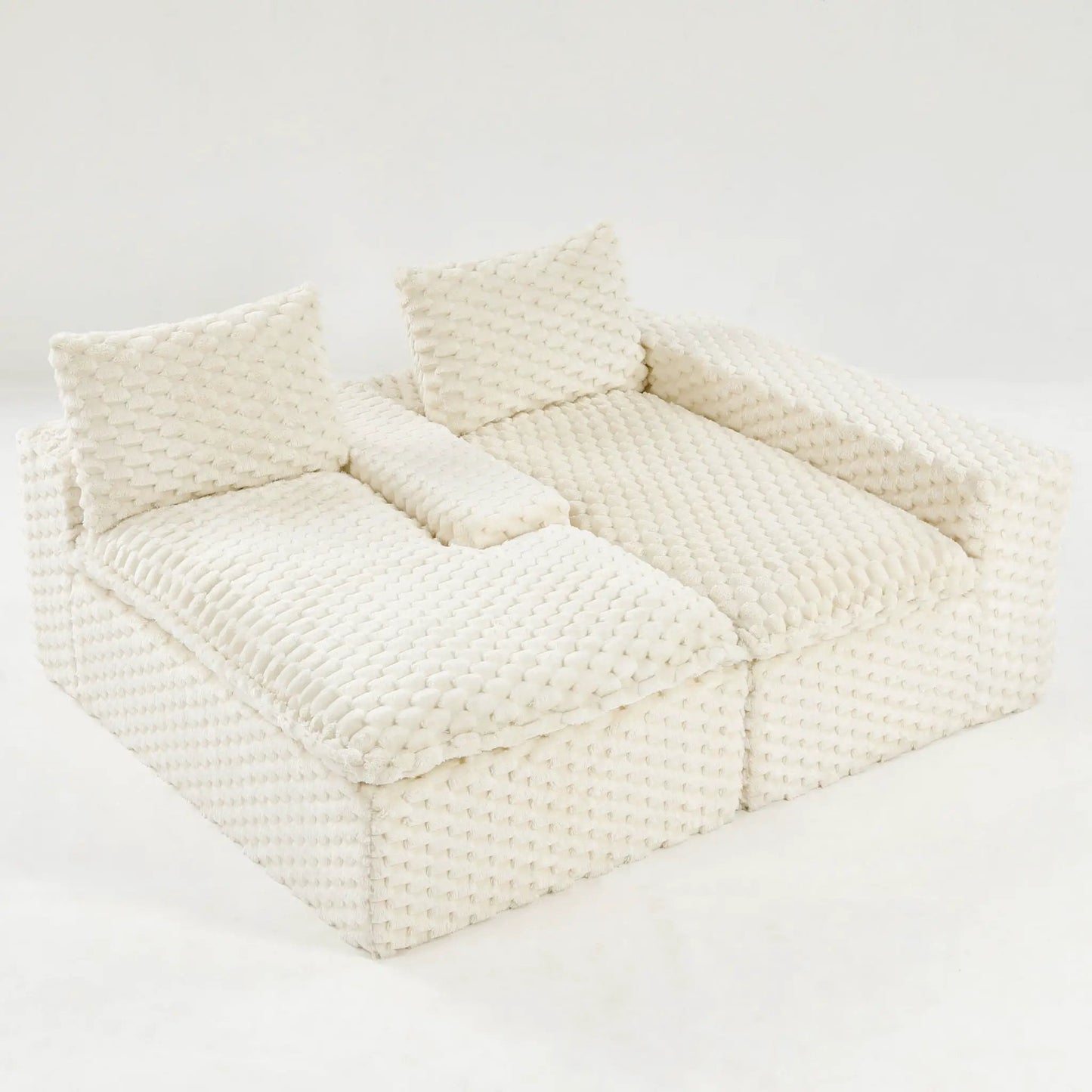 Modular Sofa, Convertible Twin Seat with Chaise