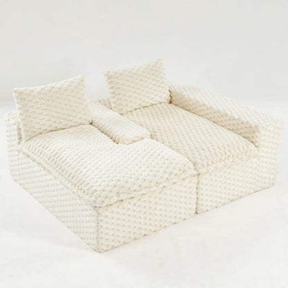 Modular Sofa, Convertible Twin Seat with Chaise