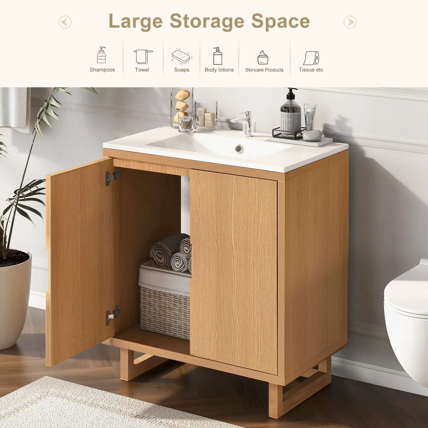 Bathroom Vanity Set With Sink and Storage Cabinet