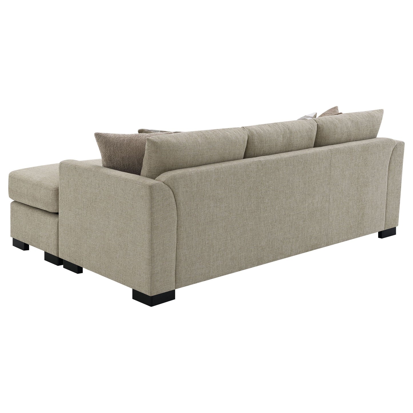 Pacheco Sleeper Sectional Chaise Sofa beige fabric by HouseOfZazla with low-profile feet on Tampa Home & Garden Store