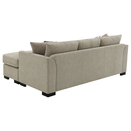 Pacheco Sleeper Sectional Chaise Sofa beige fabric by HouseOfZazla with low-profile feet on Tampa Home & Garden Store