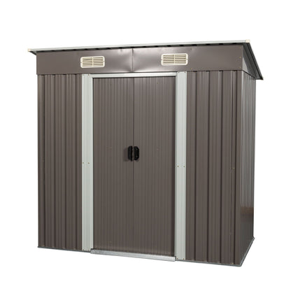Galvanized Steel Outdoor Storage Shed and Padlock