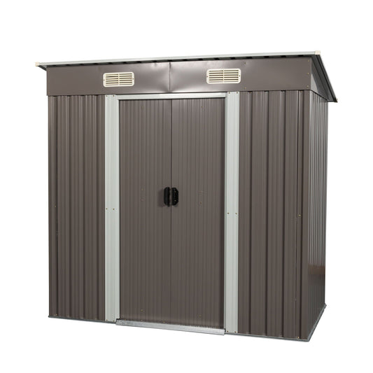 Galvanized Steel Outdoor Storage Shed and Padlock