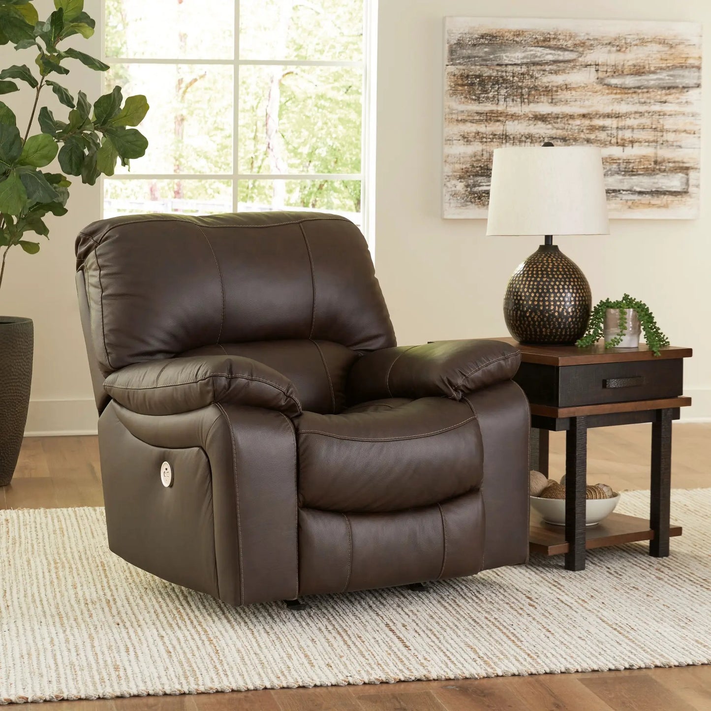 Leesworth - Rocker Recliner in dark brown leather by Unique Piece Furniture on Tampa Home & Garden Store