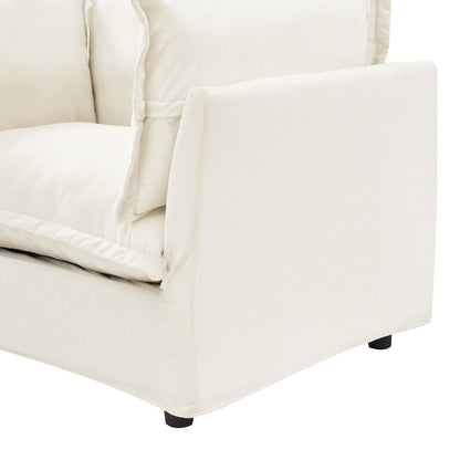 Modern Fabric Armchair with a Movable Ottoman