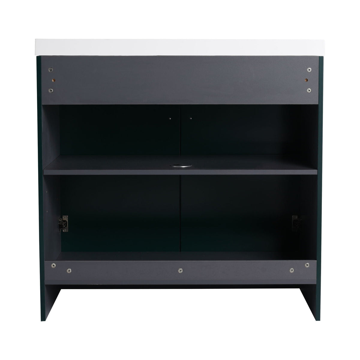 Freestanding bathroom vanity with soft close, white top and dark gray cabinet, HouseOfZazla on Tampa Home & Garden Store