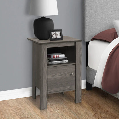 Accent Nightstand With Storage and Transitional