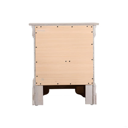 Accent nightstand with textured gray frame and crystal pulls, gray pearl silver finish on Tampa Home & Garden Store