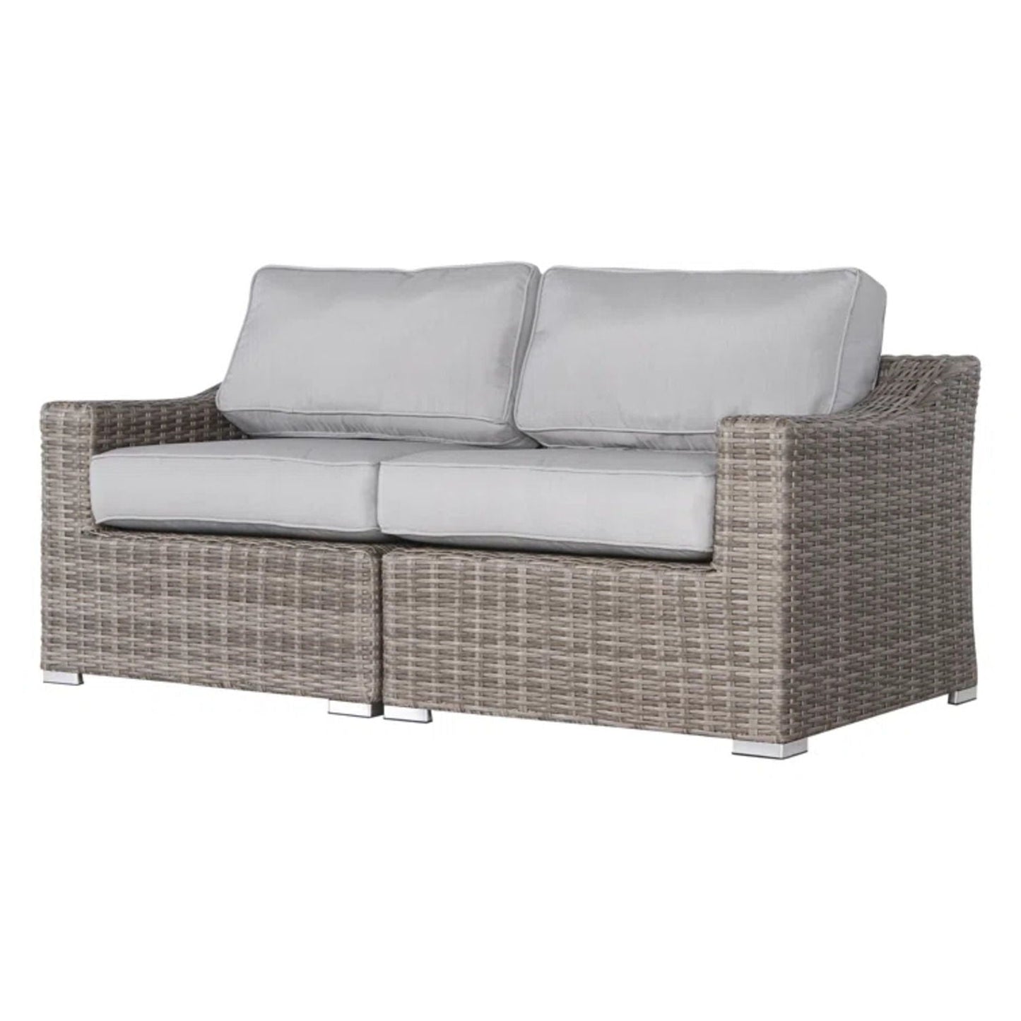 Modern Aluminum Outdoor Loveseat And Cushions