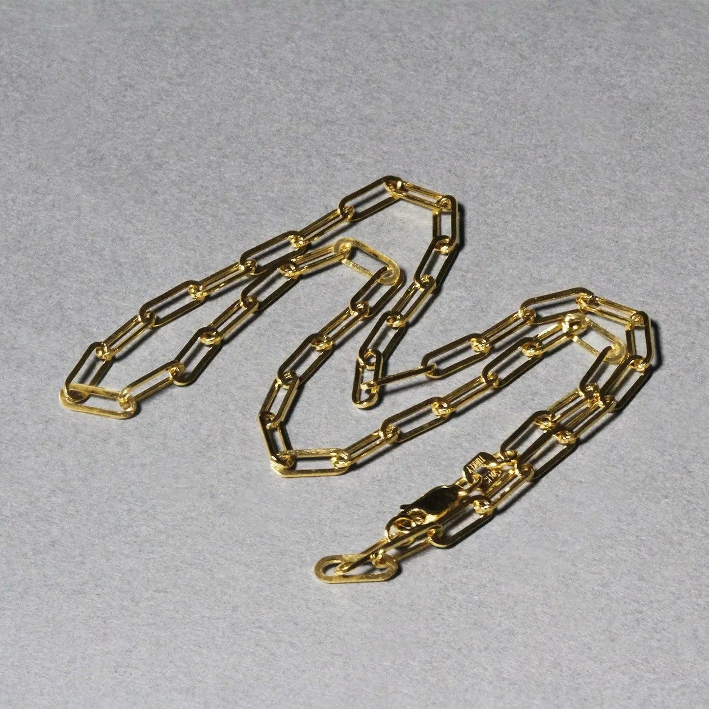 Two 14K yellow gold wide paperclip chain necklaces, 3.3mm links, by Bids.com on Tampa Home & Garden Store