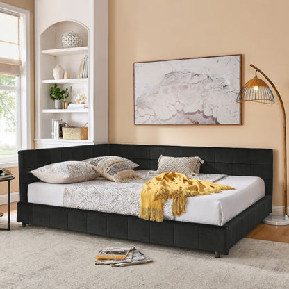 Mid-Century Upholstered Bed Frame and Backrest