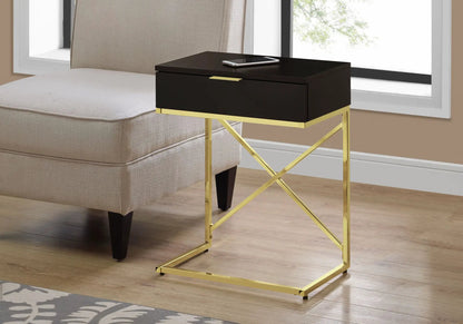 Accent Side Table With Storage Drawer Large Top