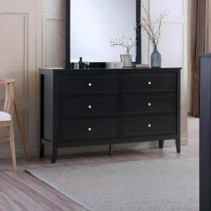 Spacious 6-Drawer Dresser with metal hardware in dark finish by HouseOfZazla on Tampa Home & Garden Store