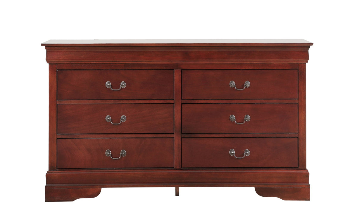 Louis Phillipe dresser by HouseOfZazla with English dovetailed drawers in dark red/brown finish on Tampa Home & Garden Store