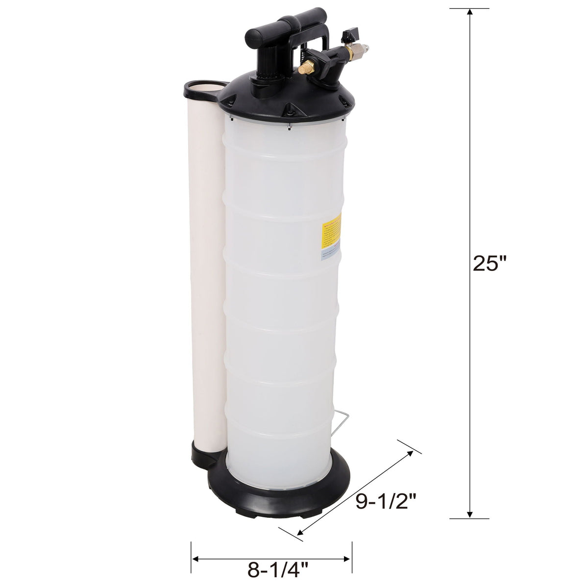 Pneumatic manual oil extractor pump with white translucent reservoir and black top, HouseOfZazla on Tampa Home & Garden Store