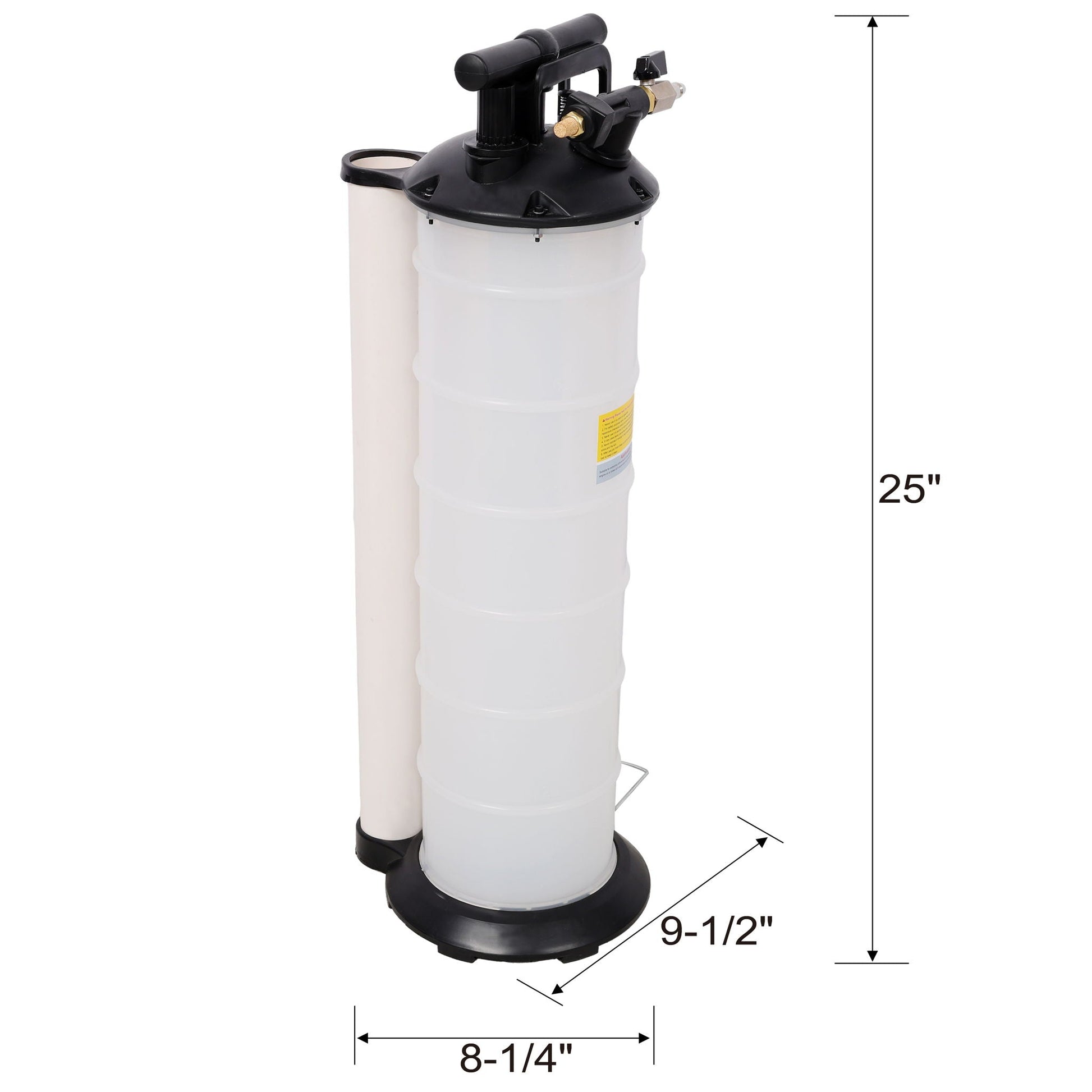 Pneumatic manual oil extractor pump with white translucent reservoir and black top, HouseOfZazla on Tampa Home & Garden Store