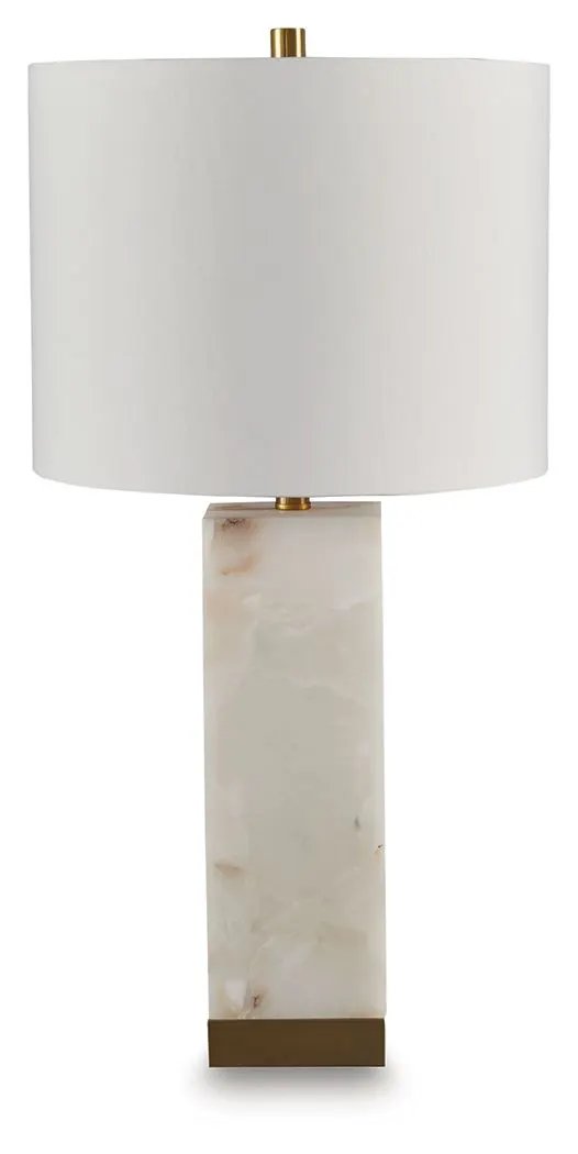 Linderfield Alabaster Table Lamp White and Gold