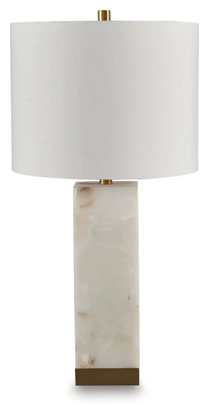Linderfield Alabaster Table Lamp White and Gold