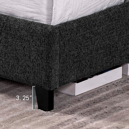 Platform Bed with Upholstered Headboard and Frame
