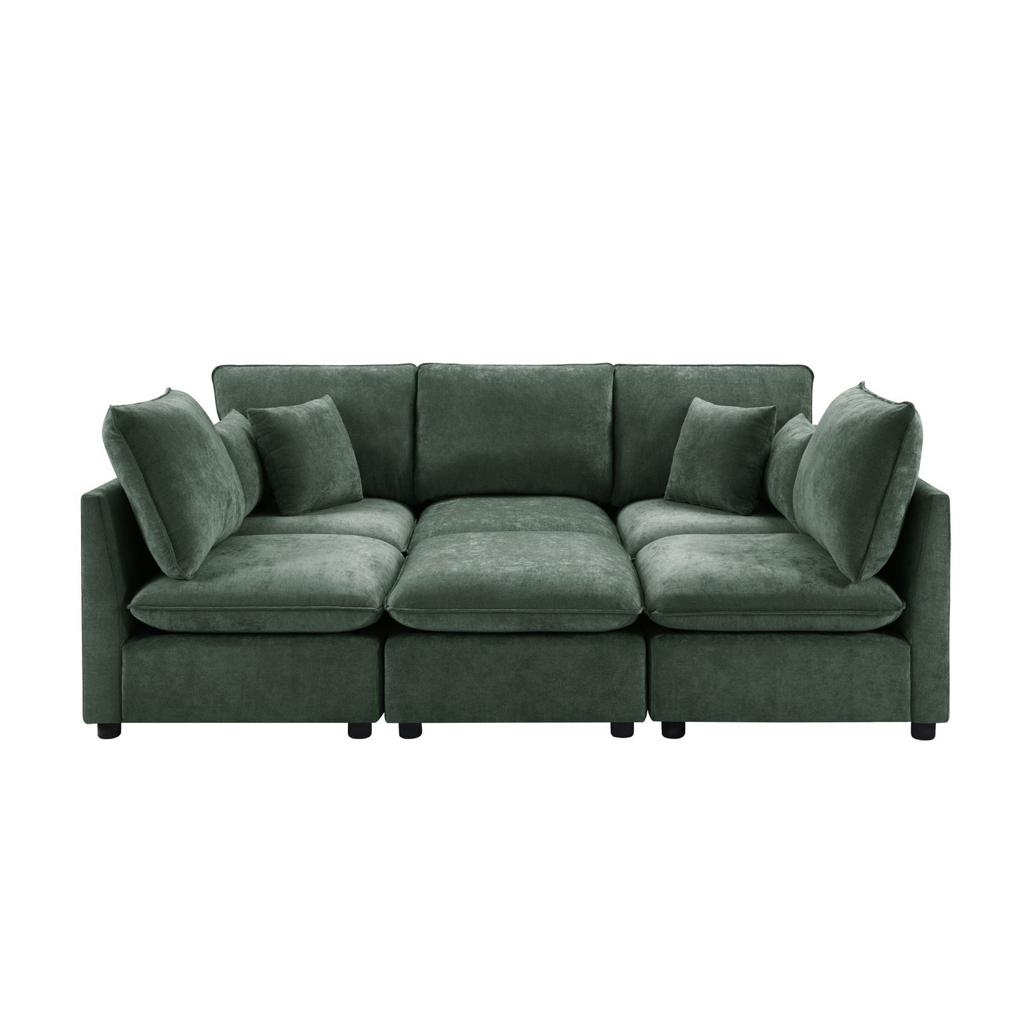 U Shaped Sectional Sofa and a Storage Ottoman