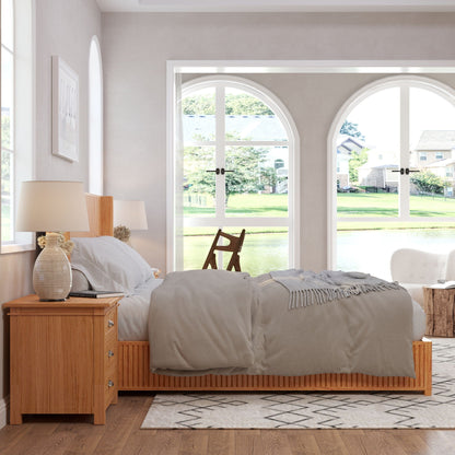 Modern Platform Bed Frame with Tall Headboard
