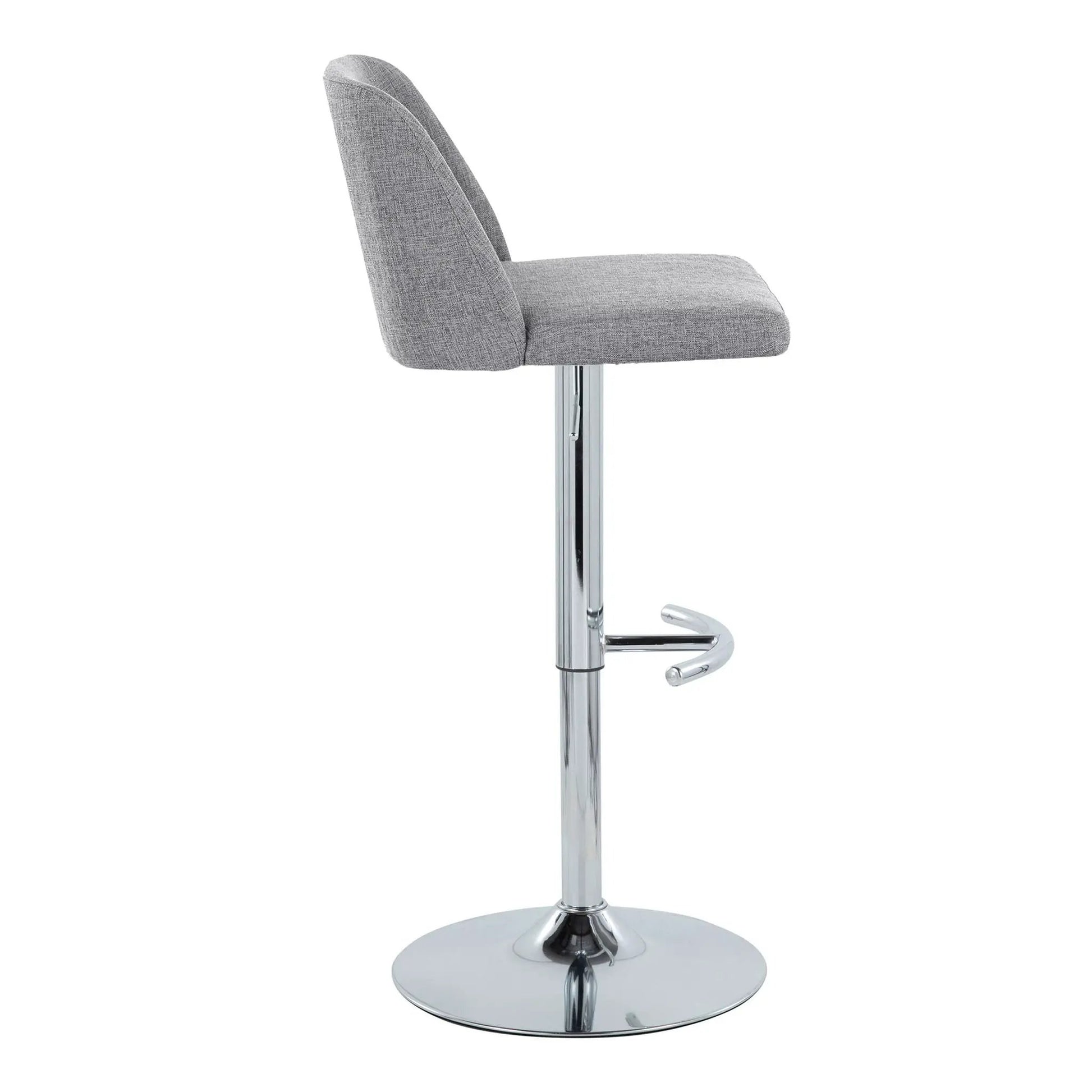 Toriano adjustable barstool, 2-pack, grey fabric, swivel with T-footrest, Unique Piece on Tampa Home & Garden Store