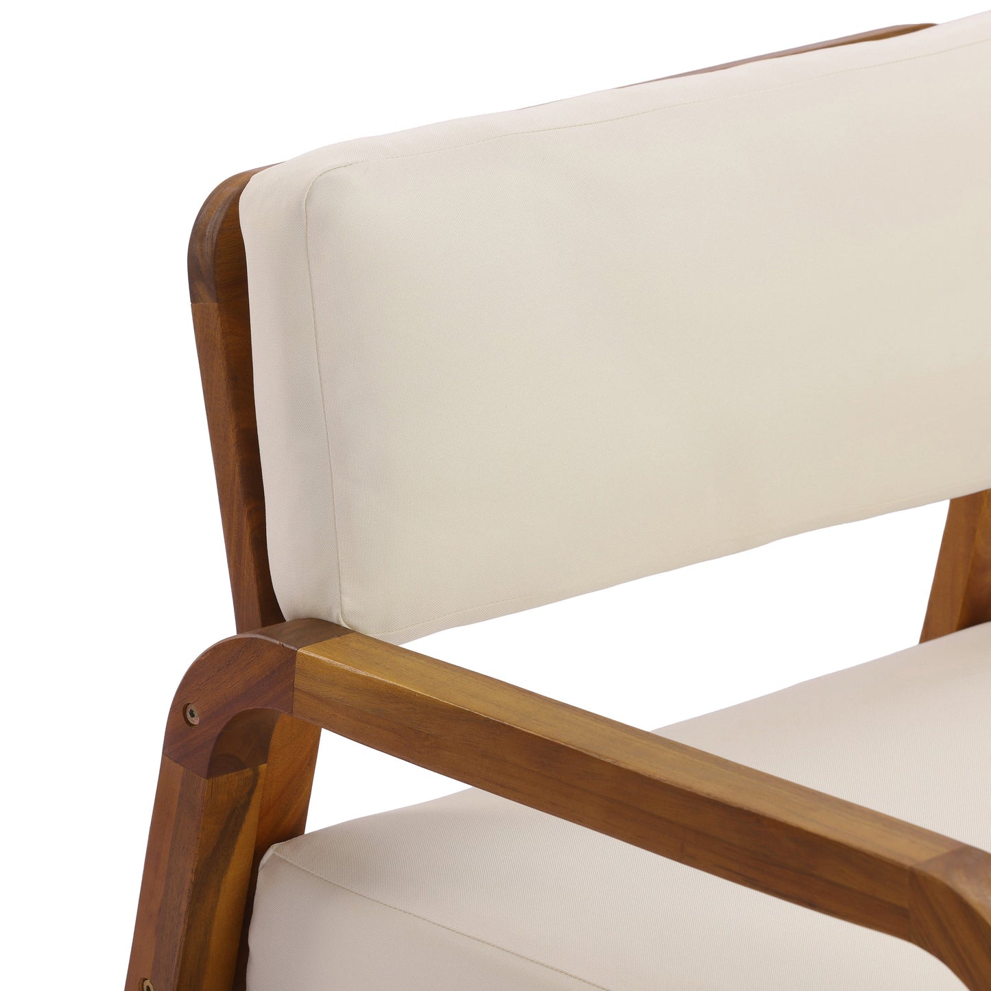 Outdoor Acacia Wood Armchair with a Soft Cushion