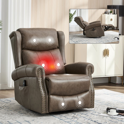 Heat Massage Manual Recliner Chair brown leather by HouseOfZazla on Tampa Home & Garden Store
