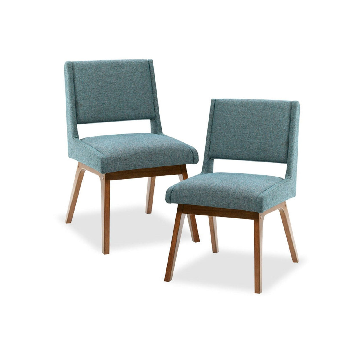 Blue upholstered dining chairs set of 2 with retro design by HouseOfZazla on Tampa Home & Garden Store
