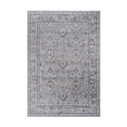 Marfi Trendy Oriental Rug runner in gray with floral lattice border Unique Piece Furniture on Tampa Home & Garden Store