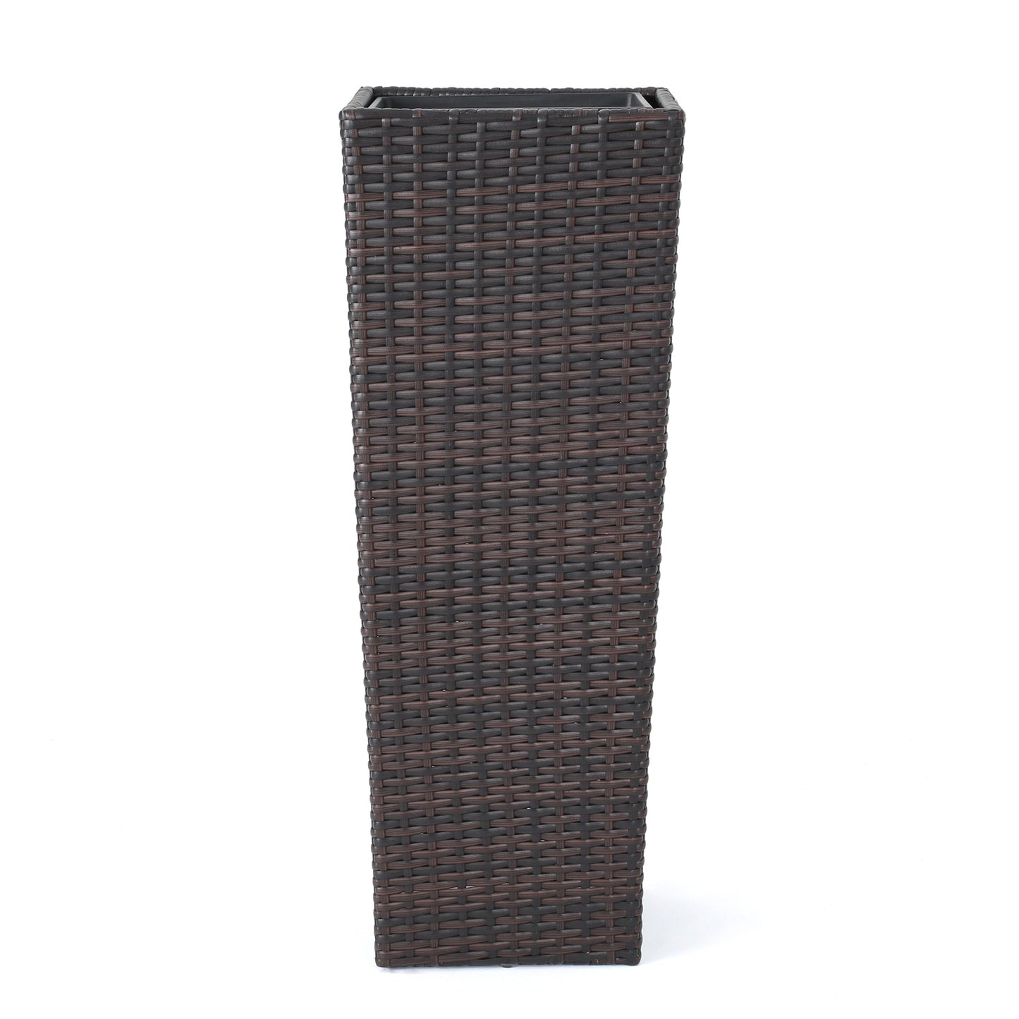 Brown rattan flower pot planter by HouseOfZazla with woven wicker texture on Tampa Home & Garden Store