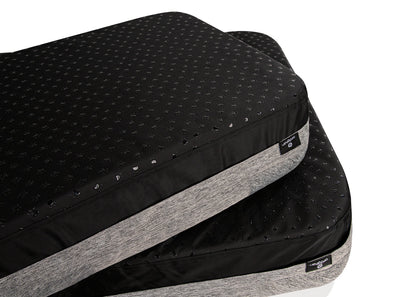 Two BedGear Performance Pet Bed XL, black perforated top with gray base, HouseOfZazla dog bed on Tampa Home & Garden Store