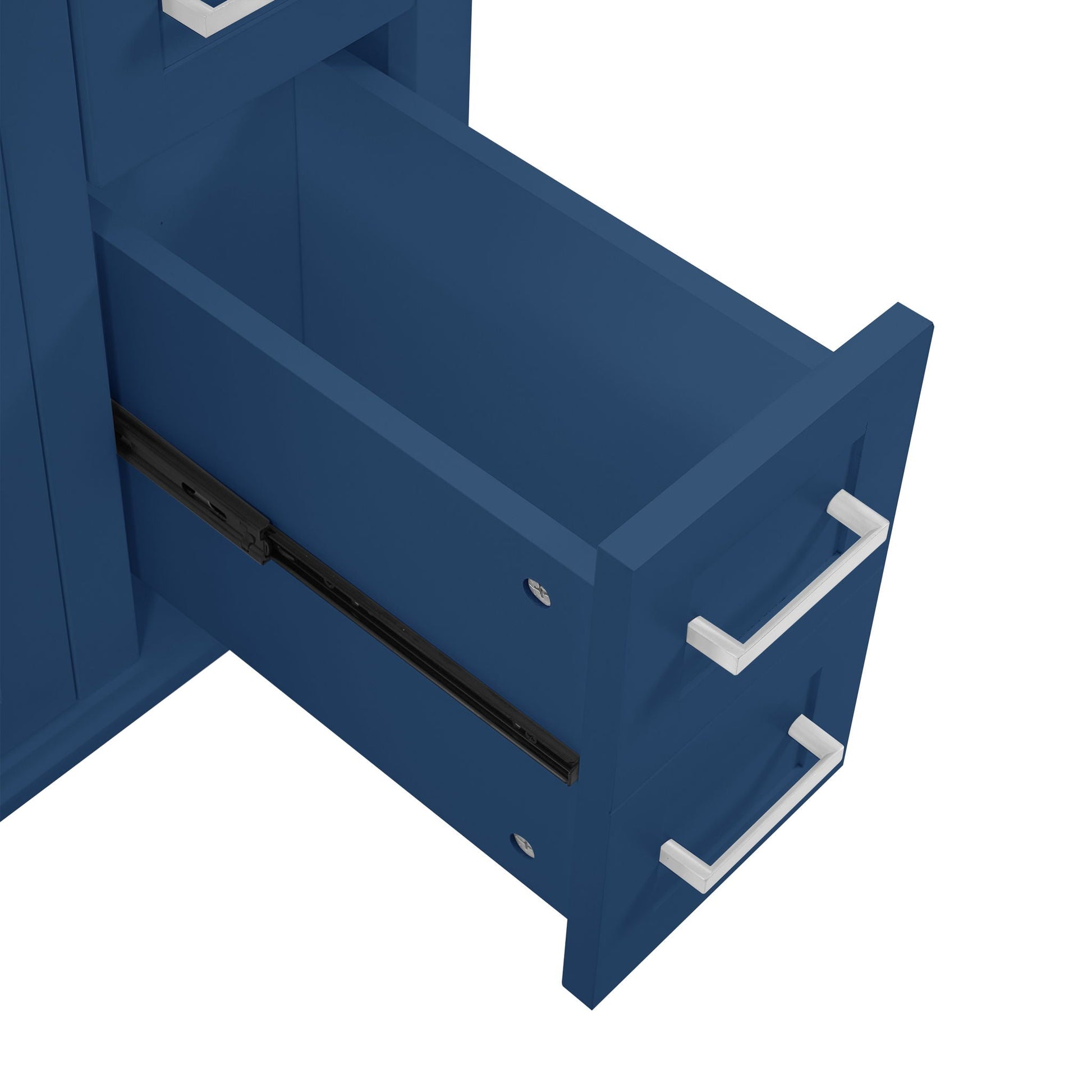 HouseOfZazla blue modern bathroom vanity with sink storage cabinet deep/standard drawers on Tampa Home & Garden Store
