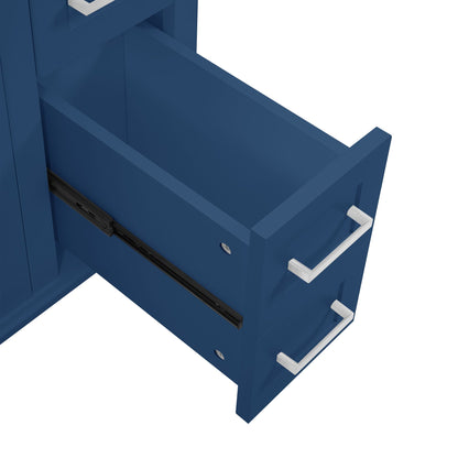 HouseOfZazla blue modern bathroom vanity with sink storage cabinet deep/standard drawers on Tampa Home & Garden Store