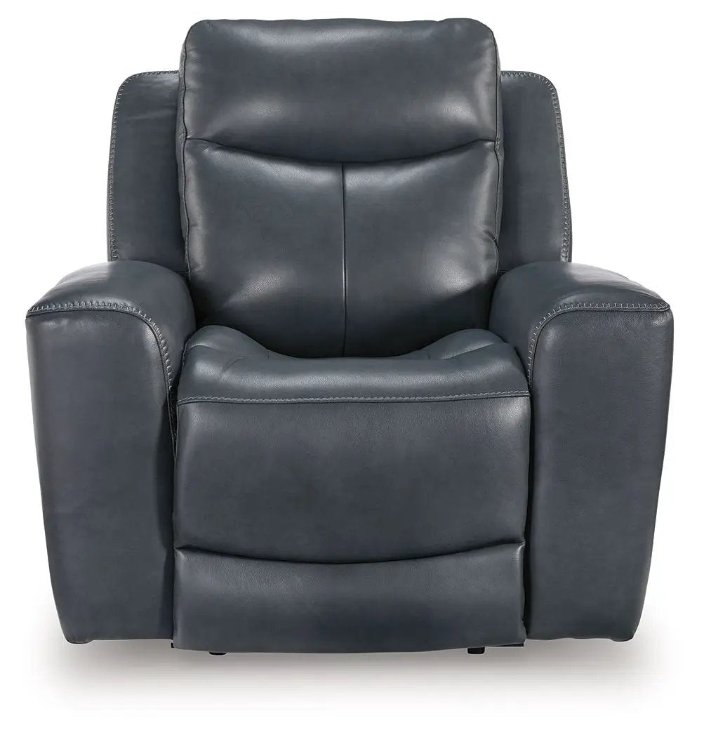Bexhurst power recliner with adjustable headrest in gray leather by Unique Piece Furniture on Tampa Home & Garden Store