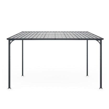 Outdoor 12X8 Galvanized Steel Pergola and Canopy