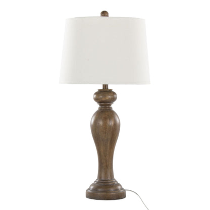 Peppa contemporary table lamp set of 2 with wooden base and ivory shade by HouseOfZazla on Tampa Home & Garden Store