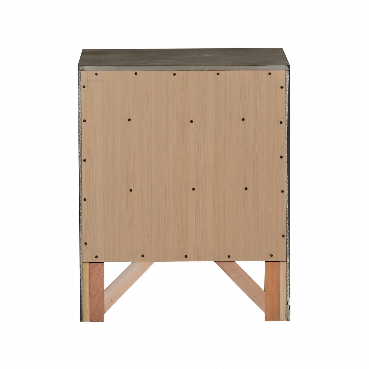 Modern design nightstand by HouseOfZazla in natural veneer with dark molded resin top on Tampa Home & Garden Store